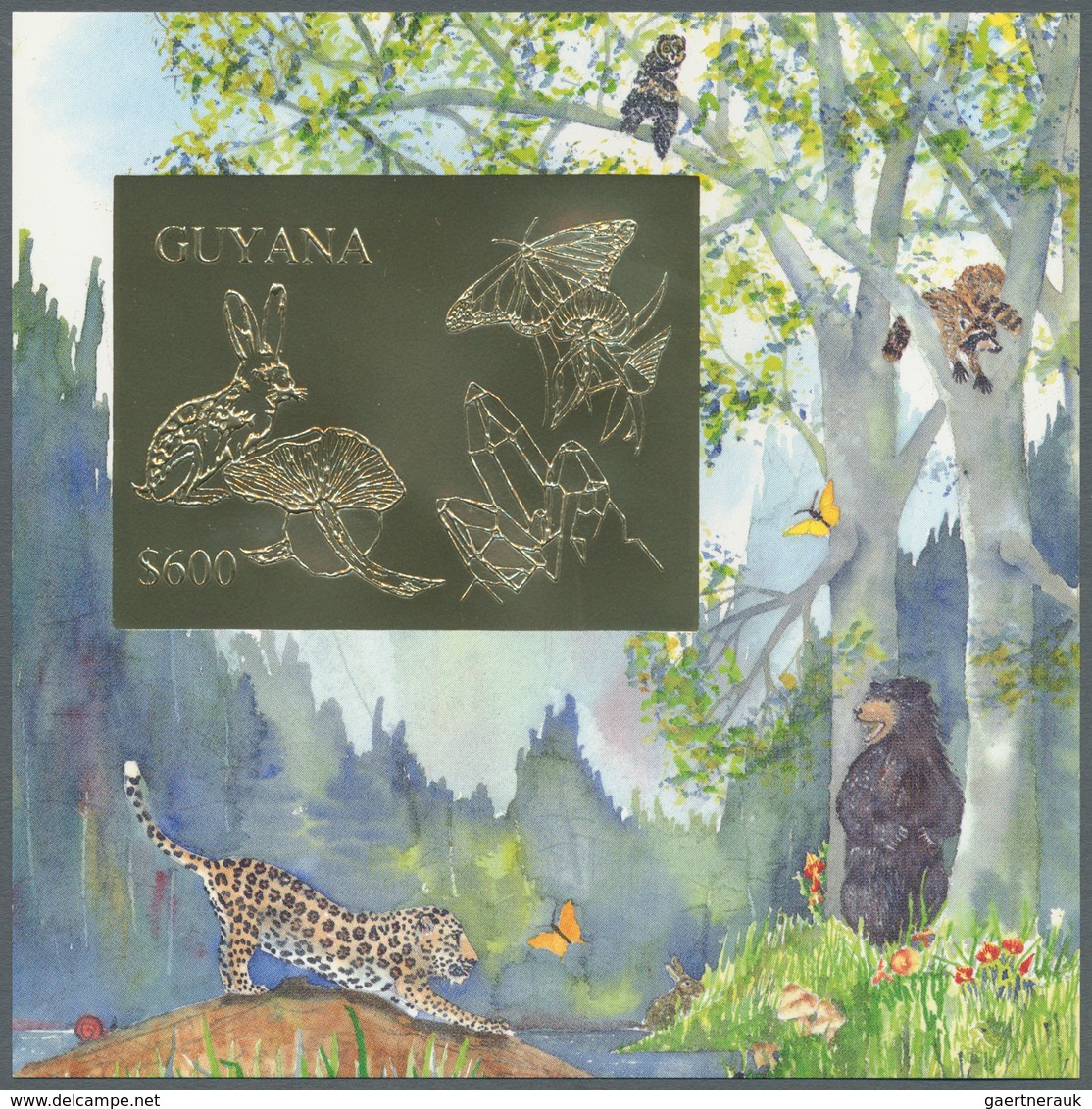 25676 Thematik: Tiere, Fauna / Animals, Fauna: 1993, Guyana. Lot Of 100 GOLD Souvenir Sheets And 100 SILVE - Autres & Non Classés