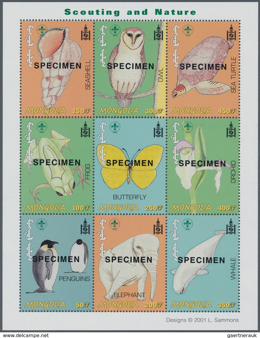 25680 Thematik: Tiere, Fauna / Animals, Fauna: 2001, MONGOLIA: Scouts And Nature Lot With 120 Special Impe - Autres & Non Classés