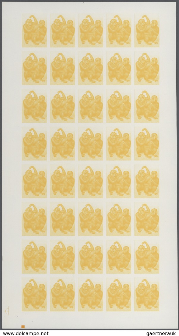 25684 Thematik: Tiere-Affen / Animals-monkeys: 1970, Rwanda. Progressive Proofs Set Of Sheets For The Comp - Singes