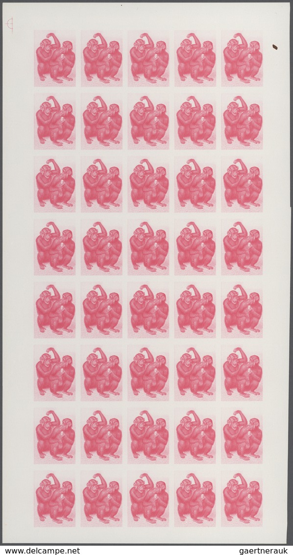 25684 Thematik: Tiere-Affen / Animals-monkeys: 1970, Rwanda. Progressive Proofs Set Of Sheets For The Comp - Singes