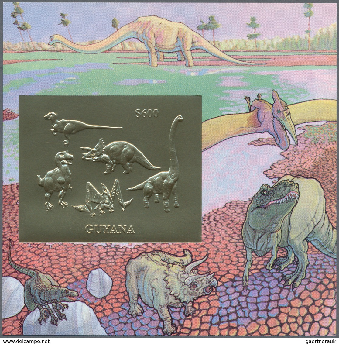 25692 Thematik: Tiere-Dinosaurier / Animals-dinosaur: 1993, Guyana. Set Of 4 Different Souvenir Sheets DIN - Préhistoriques