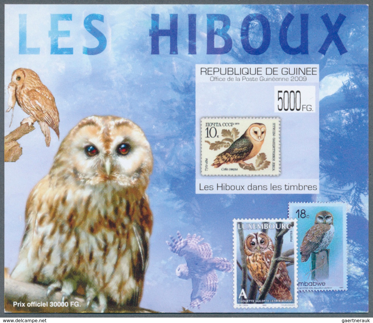 25696 Thematik: Tiere-Eulen / Animals-owls: 2007-2010: Group Of 50 Different Souvenir Sheets (Luxury Block - Hiboux & Chouettes