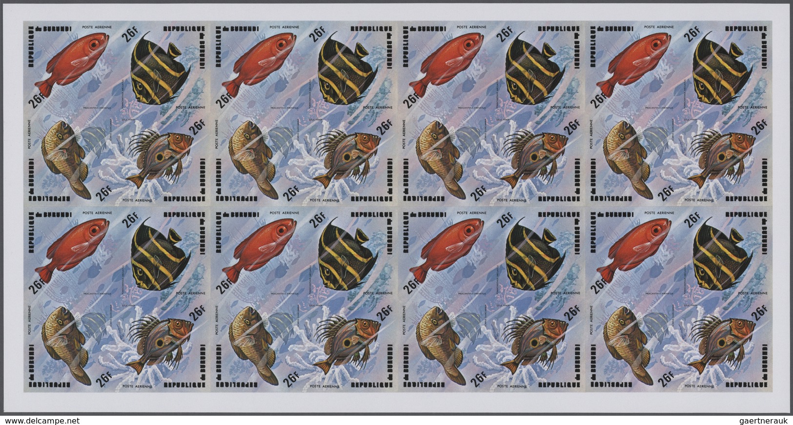 25704 Thematik: Tiere-Fische / Animals-fishes: 1974, Burundi. Progressive Proofs Set Of Sheets For The Air - Poissons