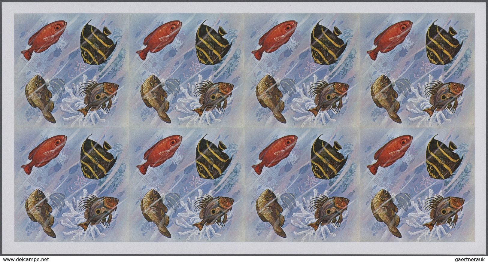 25704 Thematik: Tiere-Fische / Animals-fishes: 1974, Burundi. Progressive Proofs Set Of Sheets For The Air - Pesci