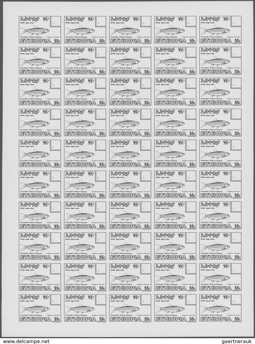 25705 Thematik: Tiere-Fische / Animals-fishes: 1985, Ethiopia. Progressive Proofs Set Of Sheets For The Co - Poissons