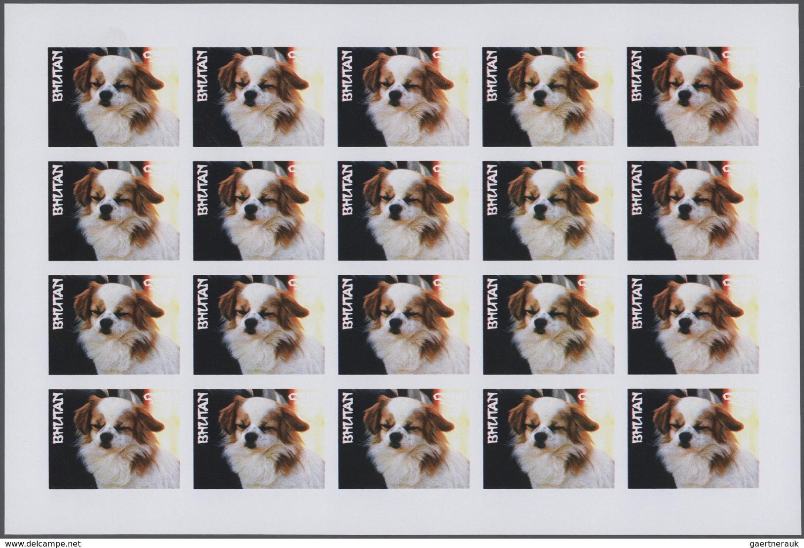 25711 Thematik: Tiere-Hunde / Animals-dogs: 1972, Bhutan. Progressive Proofs Set Of Sheets For The Complet - Chiens