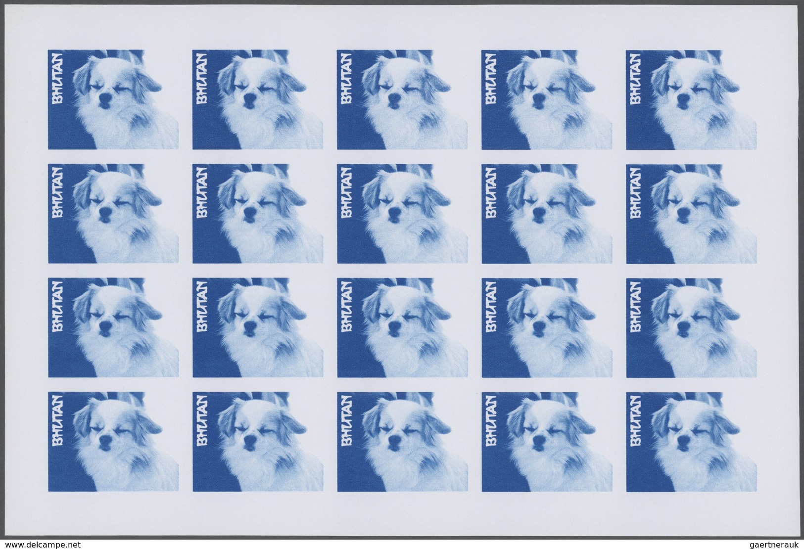 25711 Thematik: Tiere-Hunde / Animals-dogs: 1972, Bhutan. Progressive Proofs Set Of Sheets For The Complet - Perros