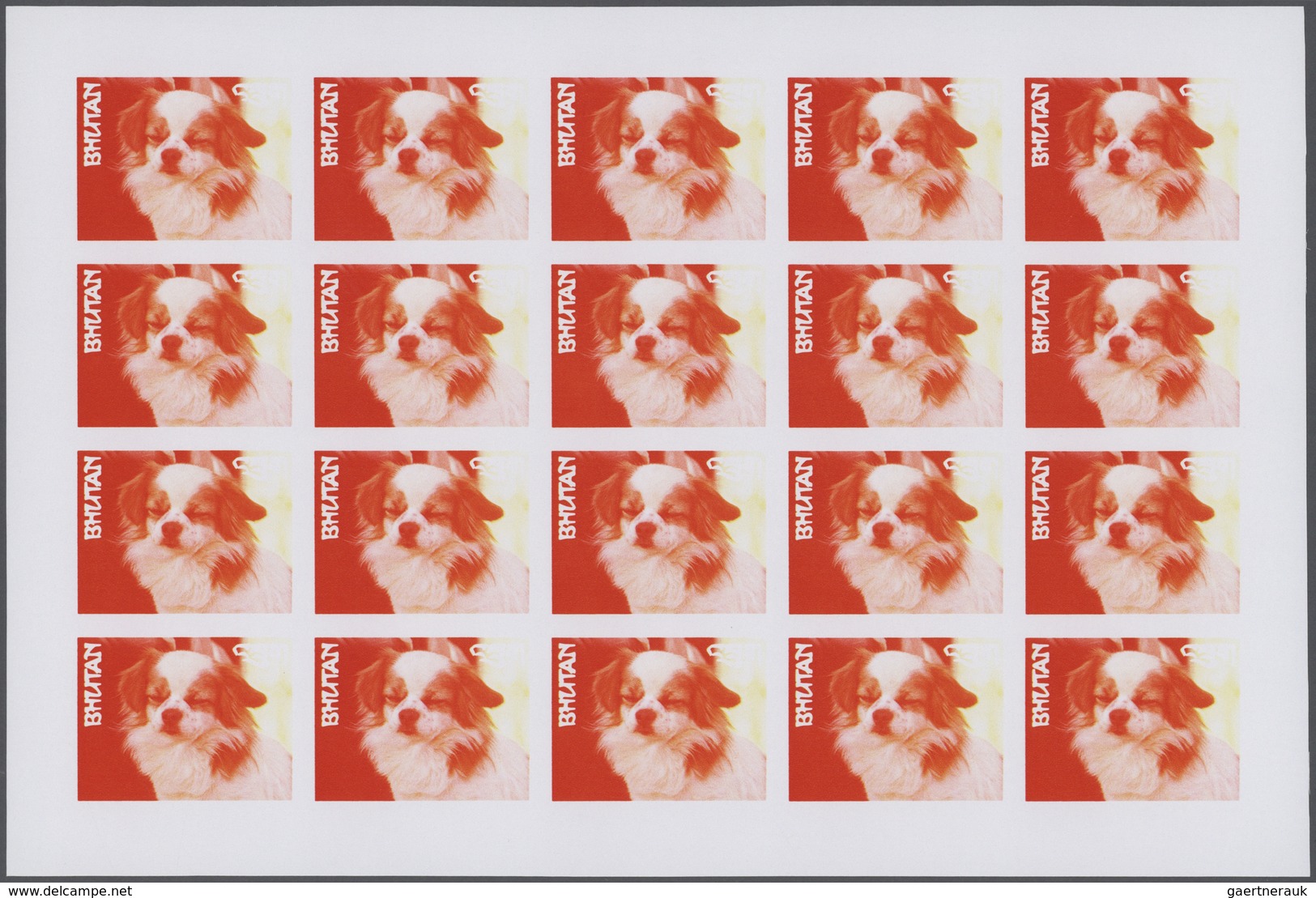 25711 Thematik: Tiere-Hunde / Animals-dogs: 1972, Bhutan. Progressive Proofs Set Of Sheets For The Complet - Chiens