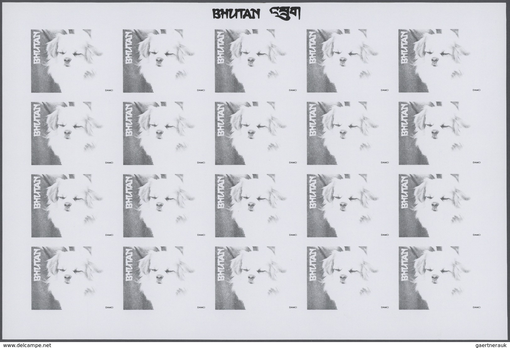 25711 Thematik: Tiere-Hunde / animals-dogs: 1972, Bhutan. Progressive proofs set of sheets for the complet