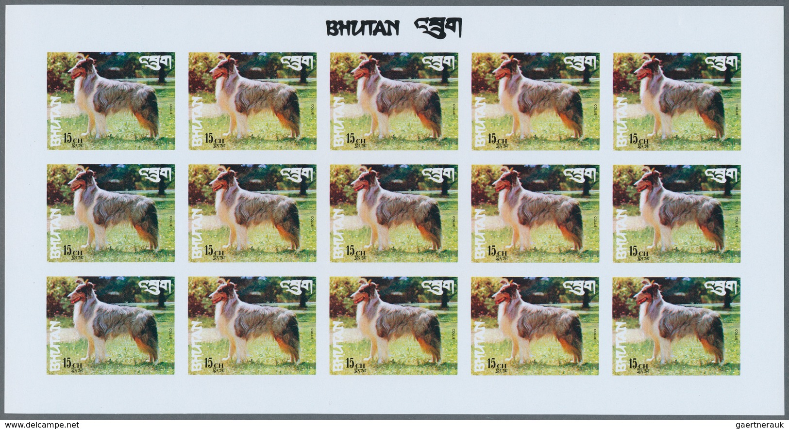 25712 Thematik: Tiere-Hunde / Animals-dogs: 1973, Bhutan. Progressive Proofs Set Of Sheets For The Complet - Chiens