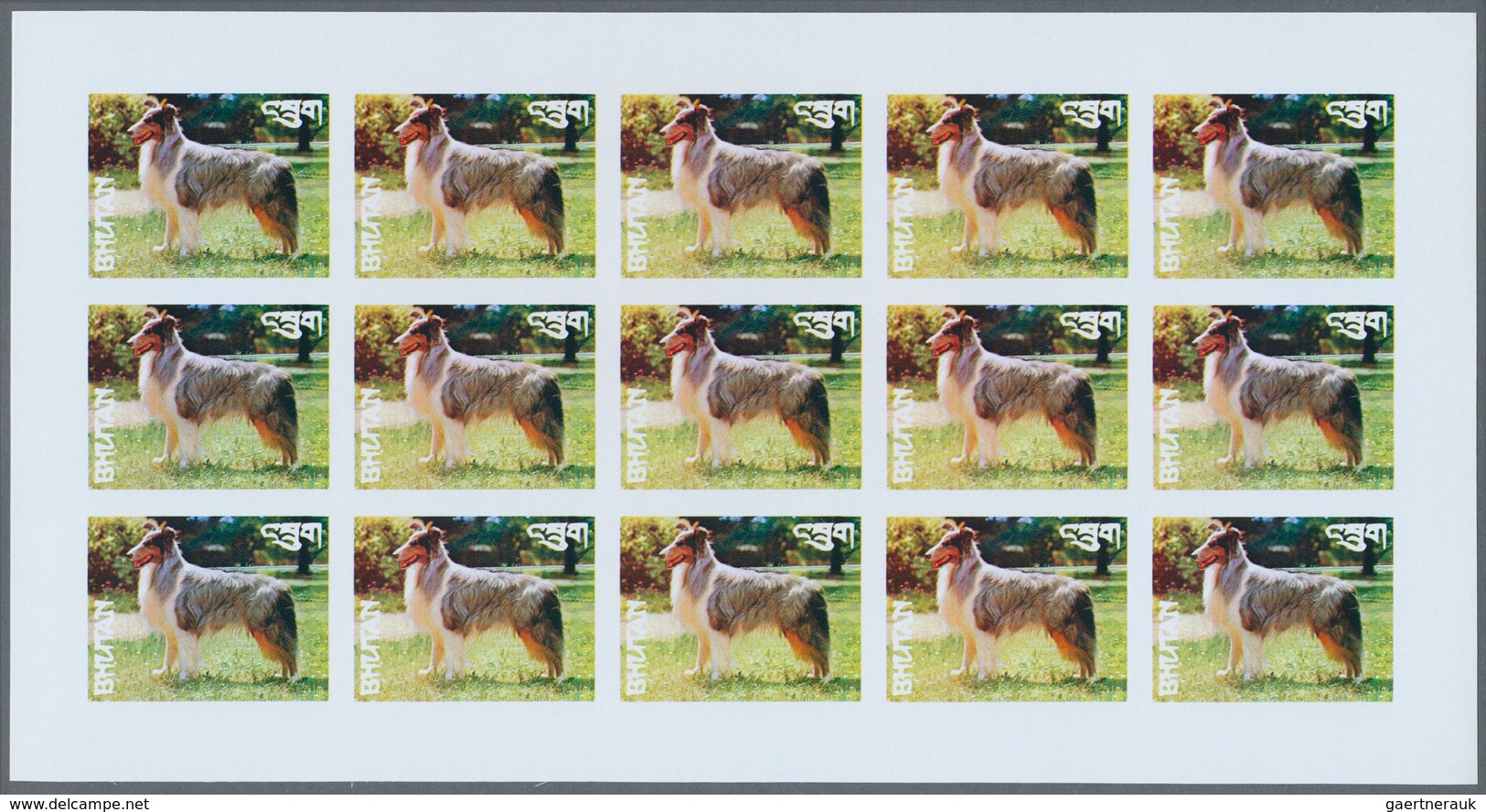 25712 Thematik: Tiere-Hunde / Animals-dogs: 1973, Bhutan. Progressive Proofs Set Of Sheets For The Complet - Honden