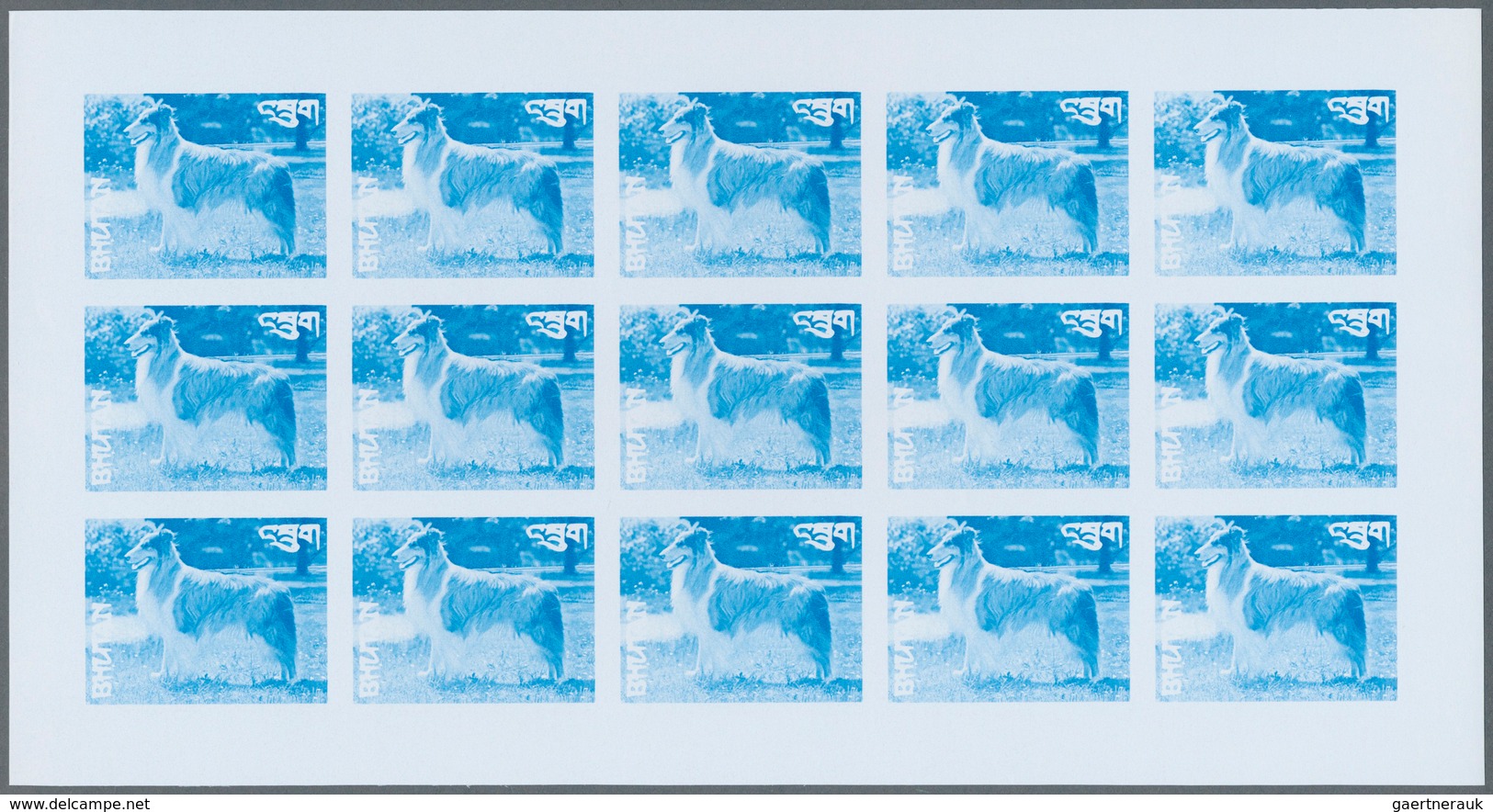 25712 Thematik: Tiere-Hunde / Animals-dogs: 1973, Bhutan. Progressive Proofs Set Of Sheets For The Complet - Honden