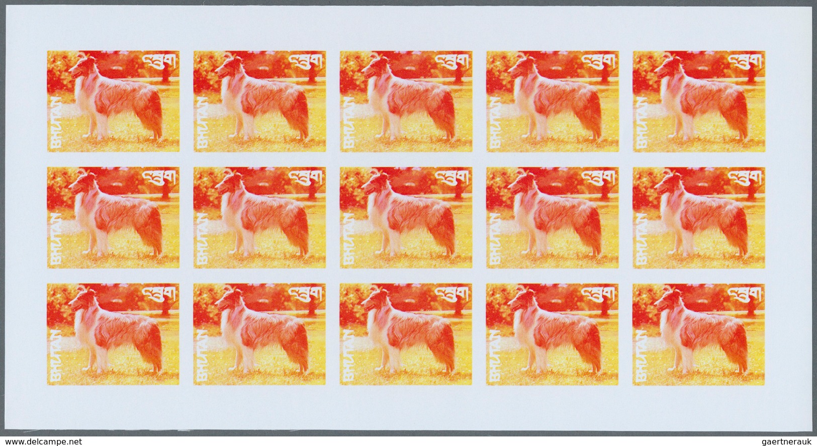 25712 Thematik: Tiere-Hunde / Animals-dogs: 1973, Bhutan. Progressive Proofs Set Of Sheets For The Complet - Honden