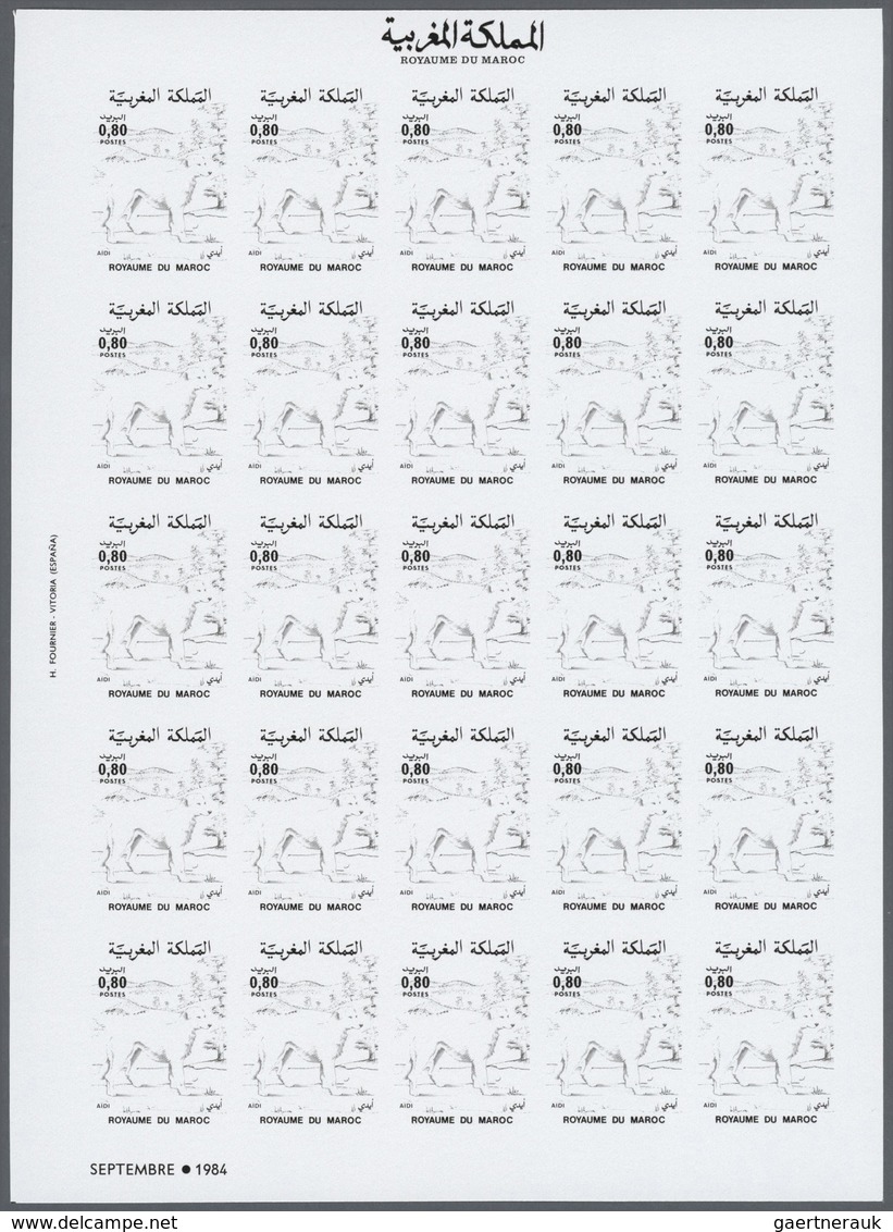 25714 Thematik: Tiere-Hunde / Animals-dogs: 1984, Morocco. Progressive Proofs Set Of Sheets For The Issue - Chiens