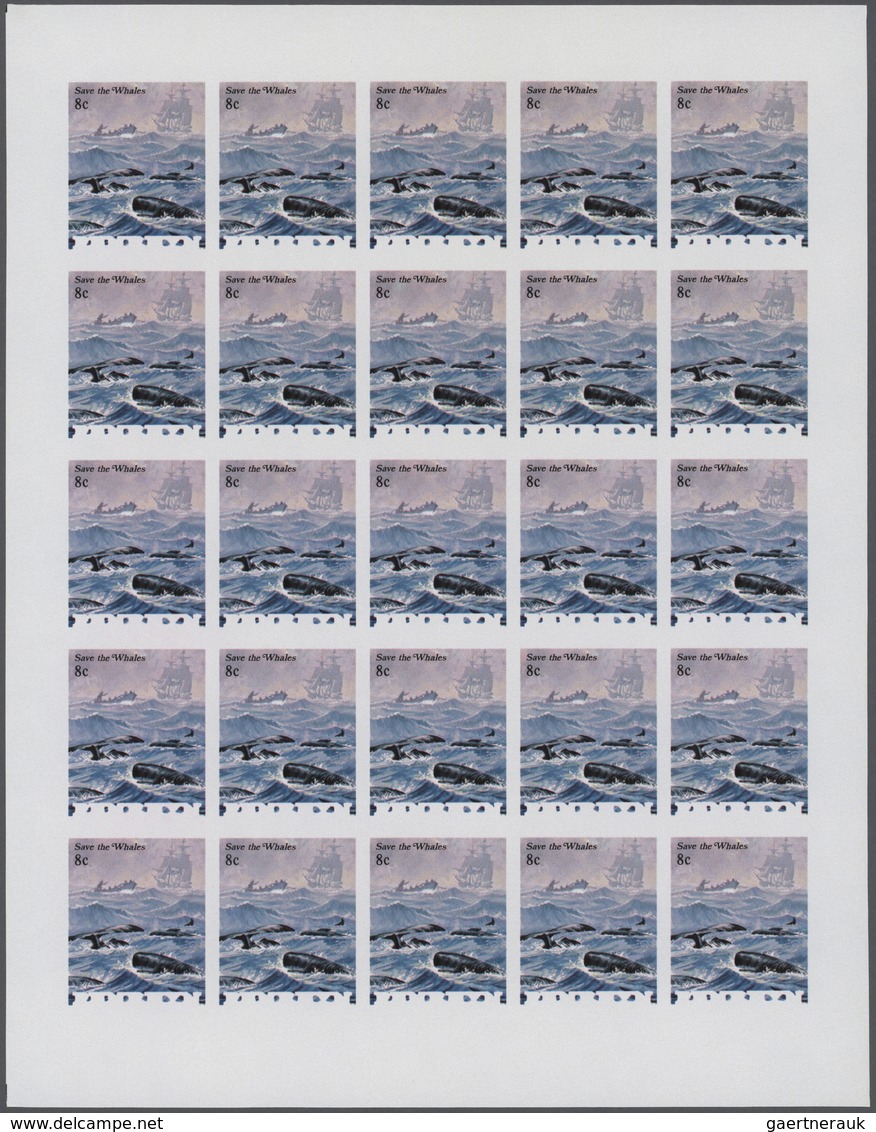 25732 Thematik: Tiere-Meerestiere / Animals-sea Animals: 1983, Penrhyn. Progressive Proofs Set Of Sheets F - Vie Marine