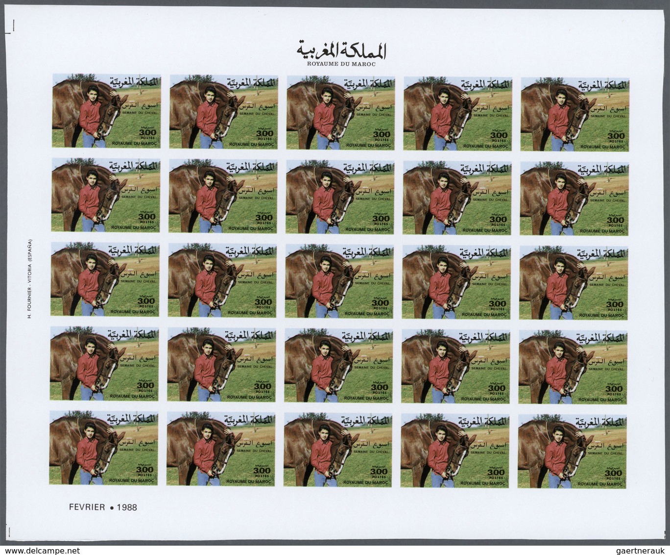 25767 Thematik: Tiere-Pferde / Animals-horses: 1988, Morocco. Progressive Proofs Set Of Sheets For The Iss - Chevaux