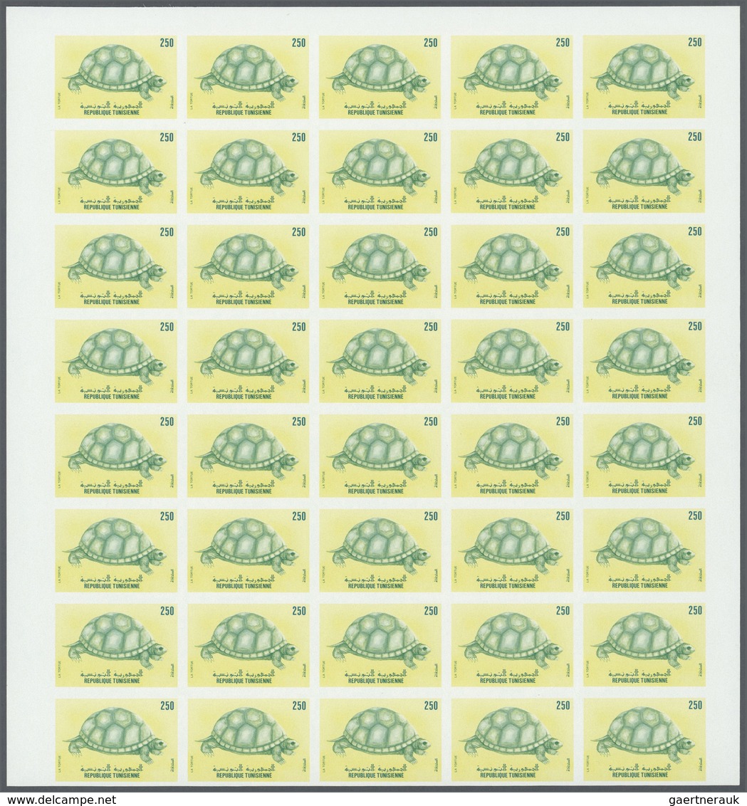 25787 Thematik: Tiere-Schildkröten / Animals-turtles: 1989, Tunisia. Progressive Proofs Set Of Sheets For - Tortues