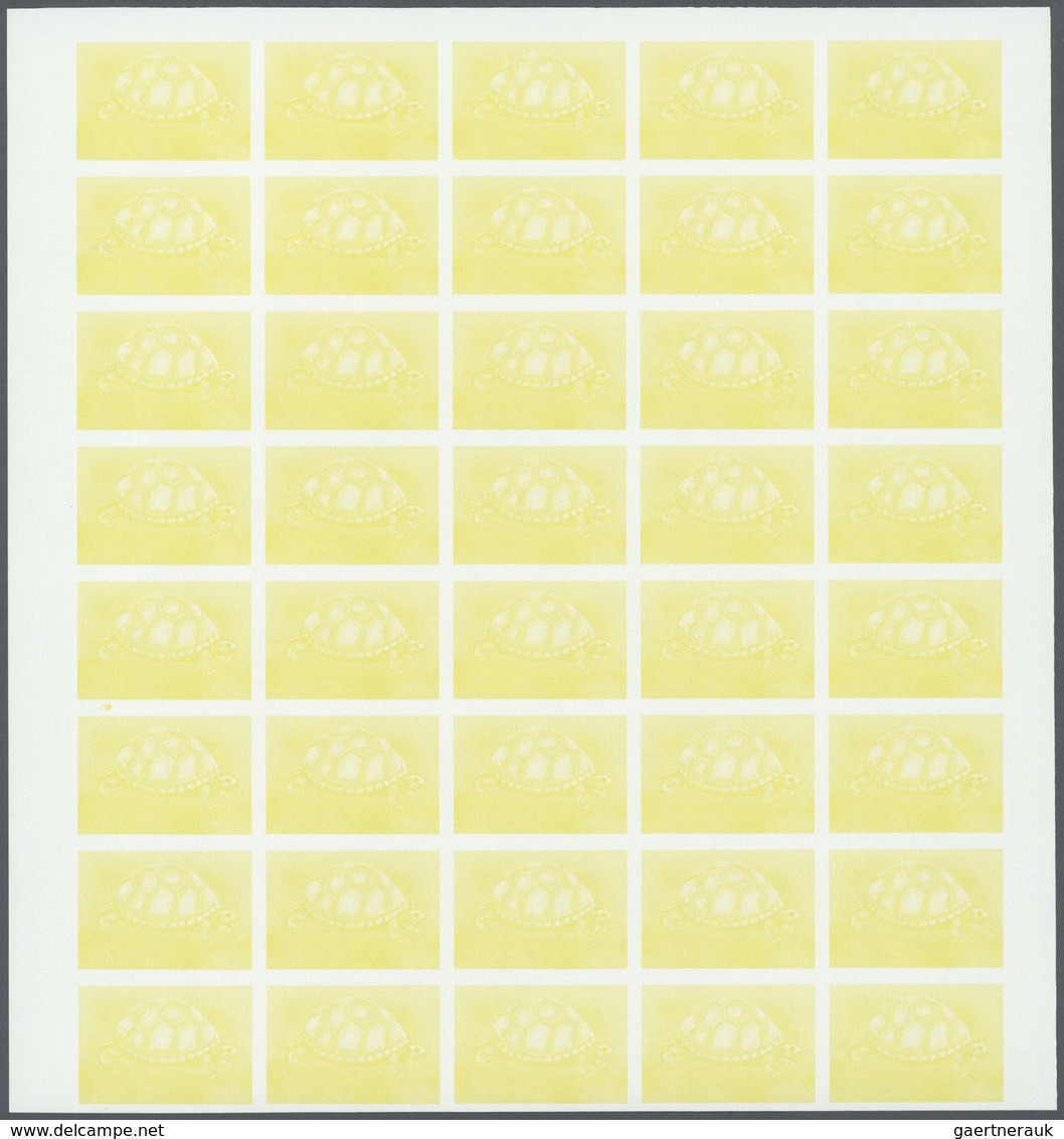 25787 Thematik: Tiere-Schildkröten / animals-turtles: 1989, Tunisia. Progressive proofs set of sheets for