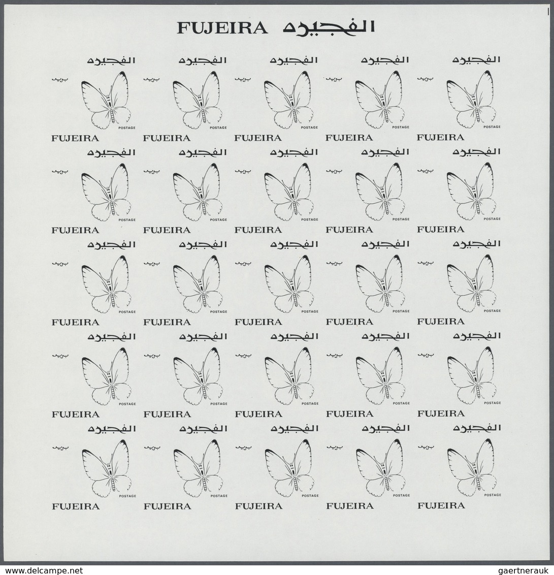 25795 Thematik: Tiere-Schmetterlinge / animals-butterflies: 1967 (May 11), Fujeira. Progressive proofs set