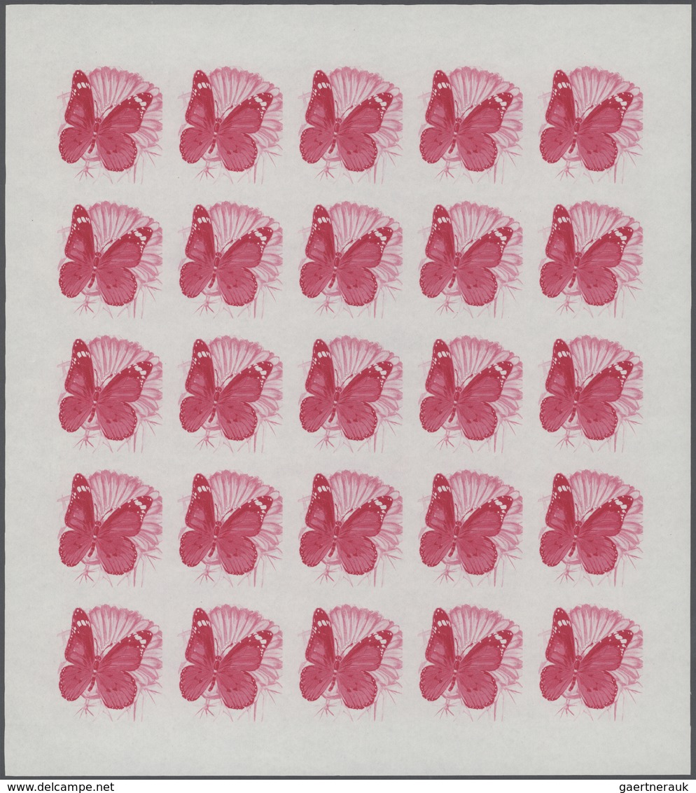 25797 Thematik: Tiere-Schmetterlinge / Animals-butterflies: 1968, Burundi. Progressive Proofs Set Of Sheet - Schmetterlinge