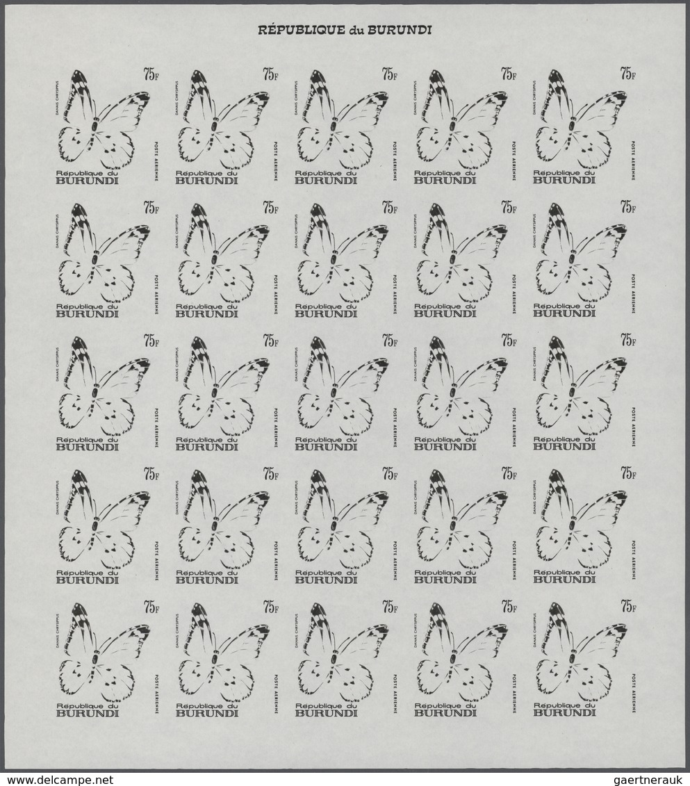 25797 Thematik: Tiere-Schmetterlinge / animals-butterflies: 1968, Burundi. Progressive proofs set of sheet