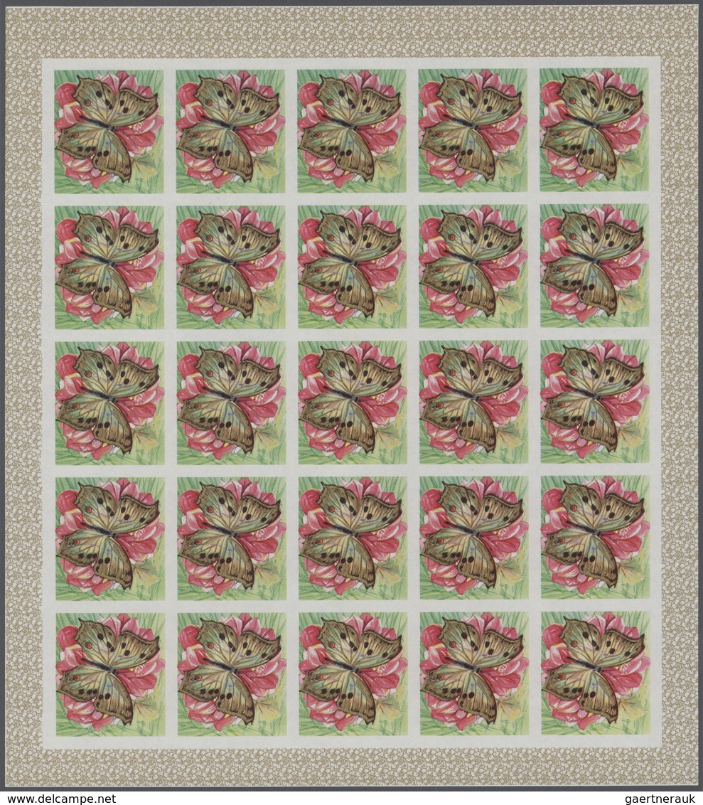 25798 Thematik: Tiere-Schmetterlinge / Animals-butterflies: 1968, Burundi. Progressive Proofs Set Of Sheet - Papillons