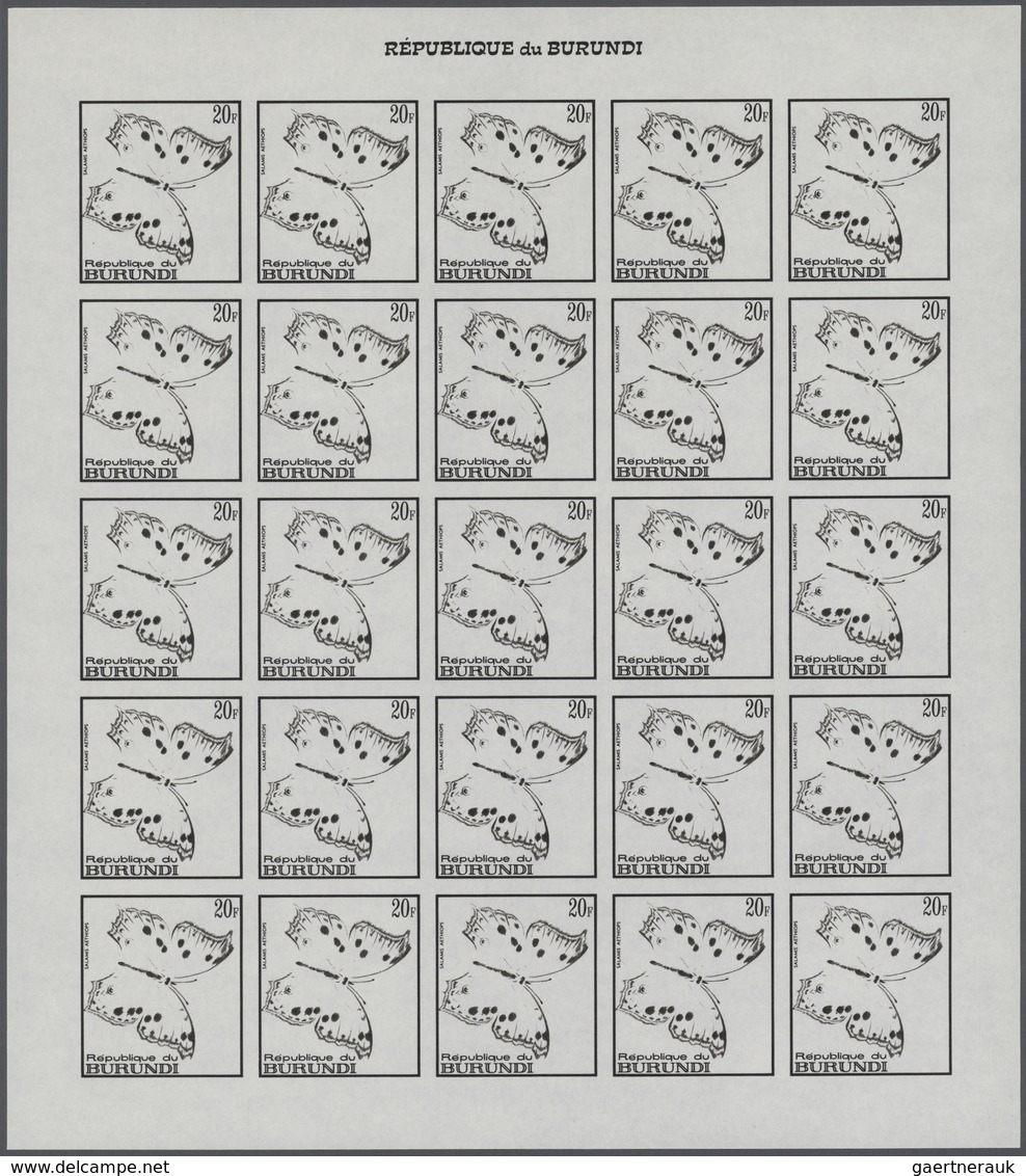 25798 Thematik: Tiere-Schmetterlinge / animals-butterflies: 1968, Burundi. Progressive proofs set of sheet