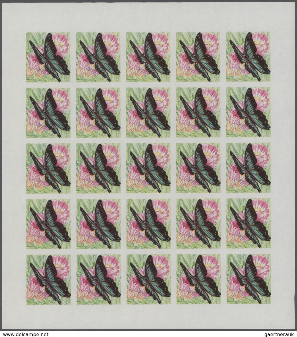 25799 Thematik: Tiere-Schmetterlinge / Animals-butterflies: 1968, Burundi. Progressive Proofs Set Of Sheet - Papillons