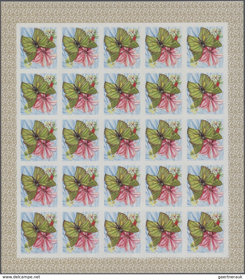 25800 Thematik: Tiere-Schmetterlinge / Animals-butterflies: 1968, Burundi. Progressive Proofs Set Of Sheet - Papillons