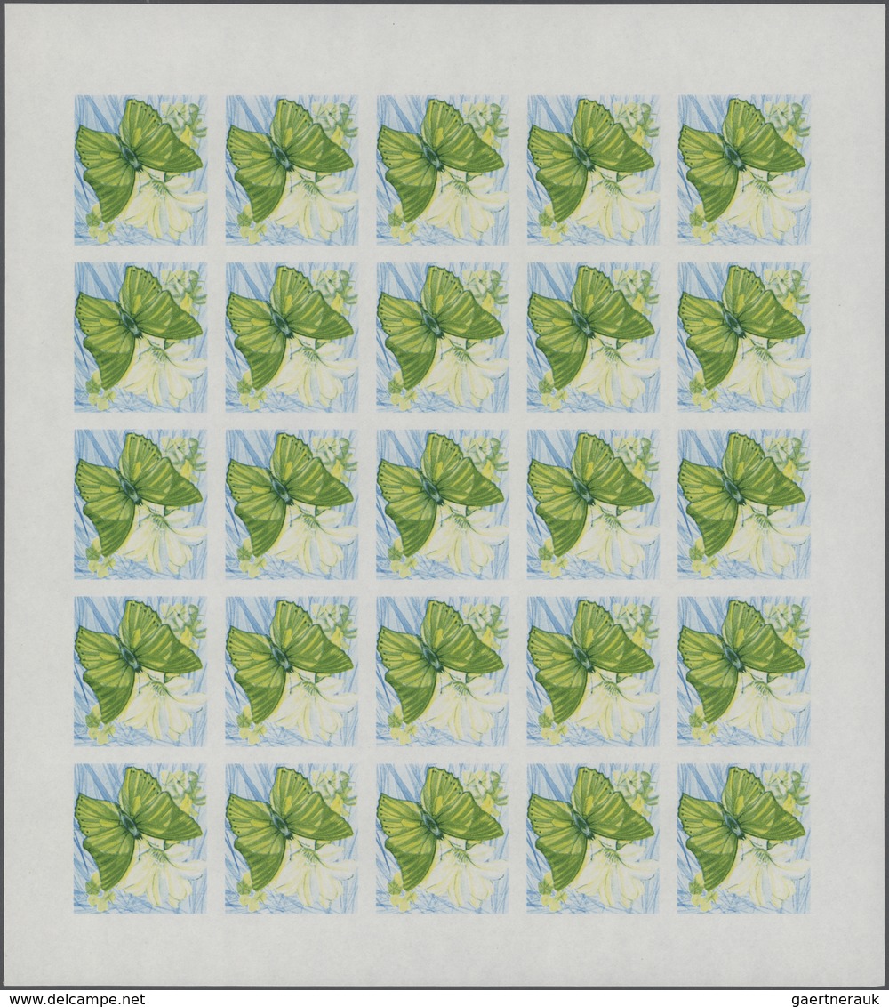 25800 Thematik: Tiere-Schmetterlinge / Animals-butterflies: 1968, Burundi. Progressive Proofs Set Of Sheet - Papillons