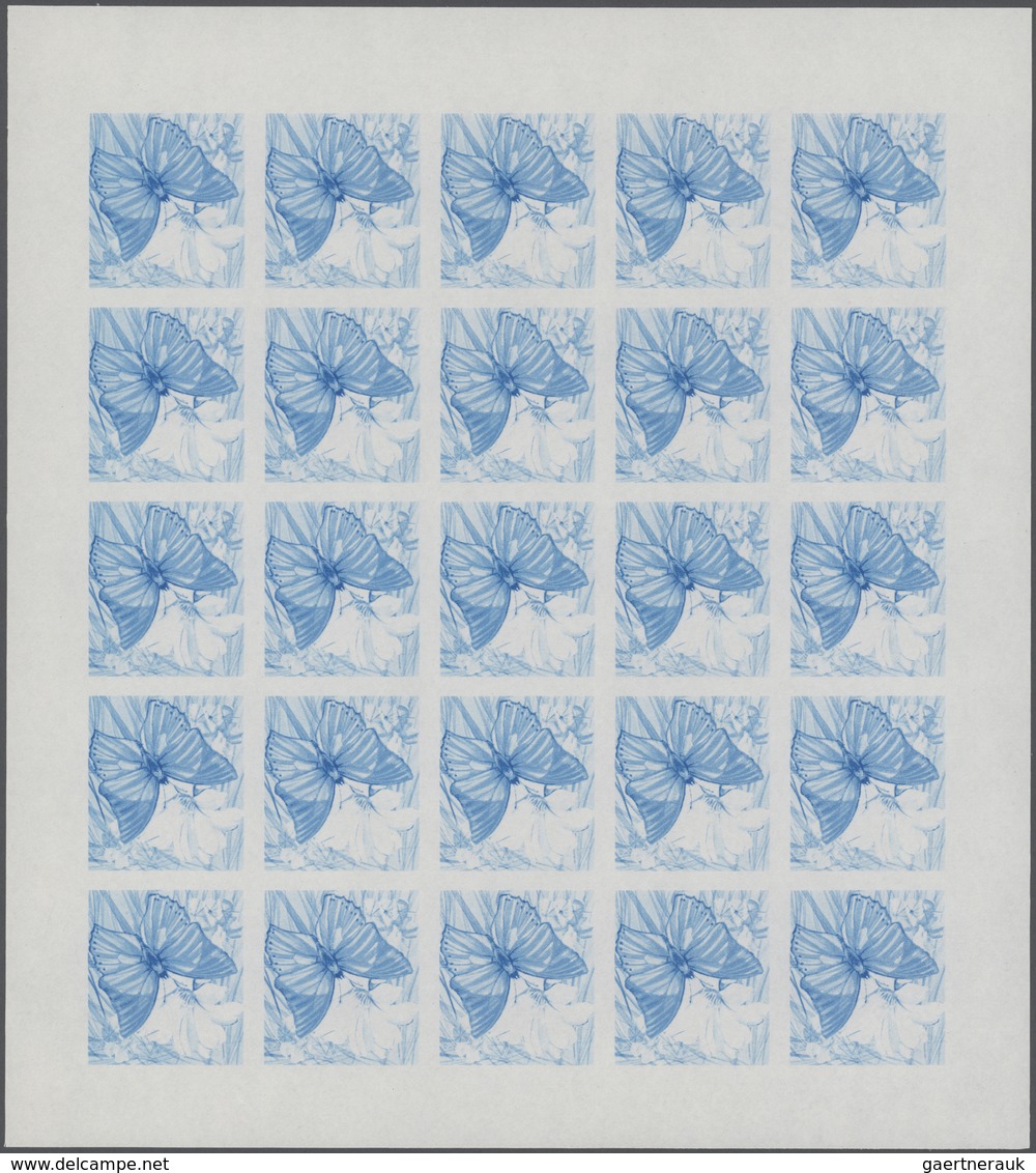 25800 Thematik: Tiere-Schmetterlinge / animals-butterflies: 1968, Burundi. Progressive proofs set of sheet