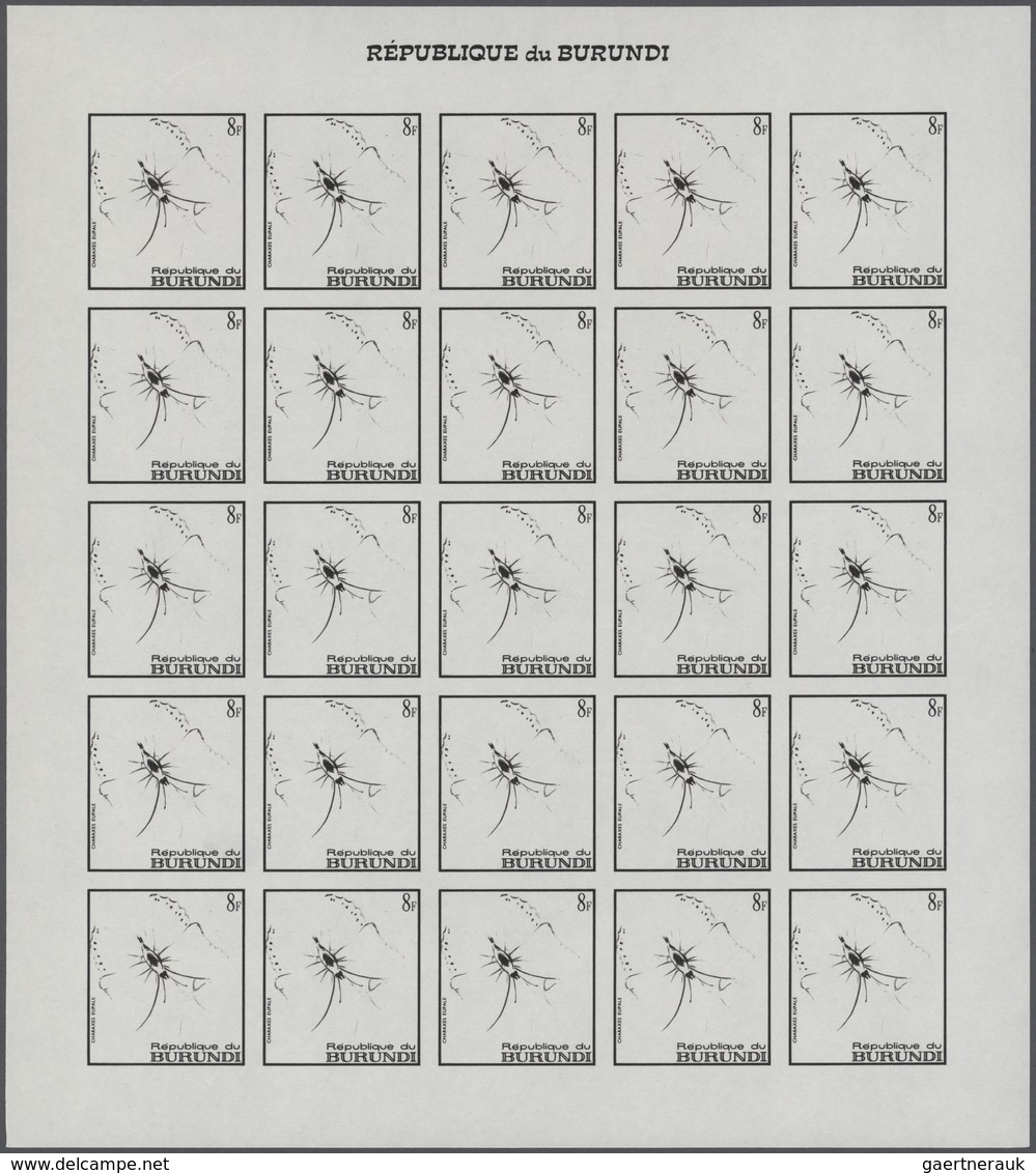 25800 Thematik: Tiere-Schmetterlinge / animals-butterflies: 1968, Burundi. Progressive proofs set of sheet