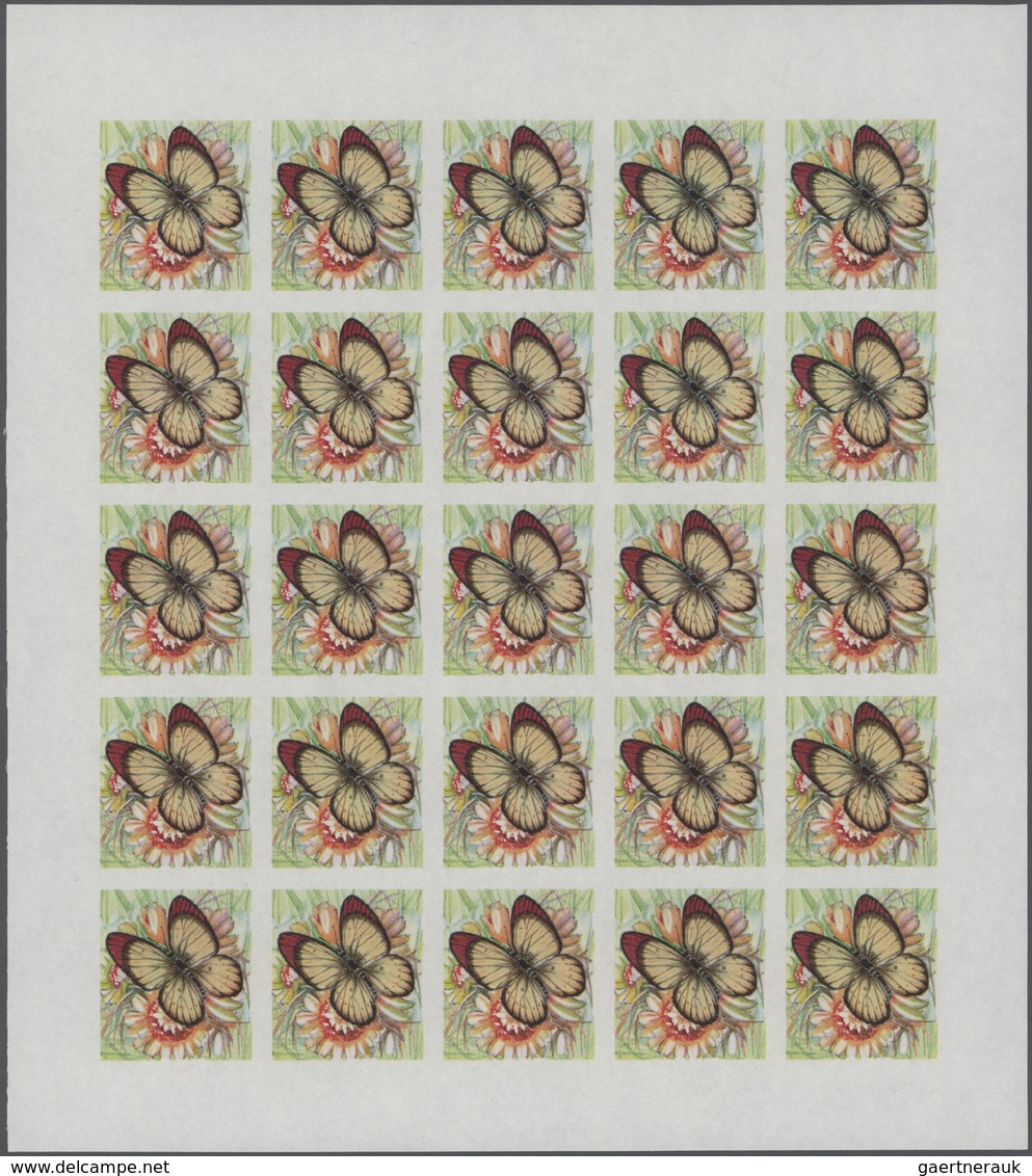 25801 Thematik: Tiere-Schmetterlinge / Animals-butterflies: 1968, Burundi. Progressive Proofs Set Of Sheet - Papillons