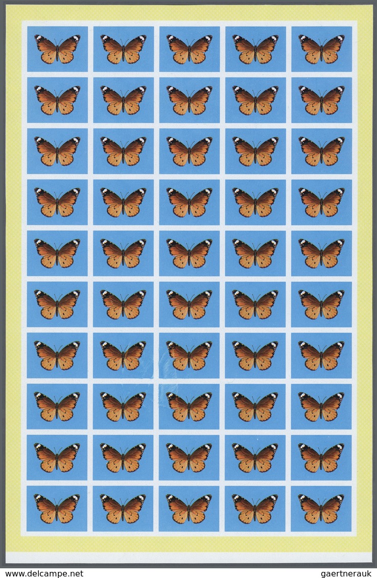 25803 Thematik: Tiere-Schmetterlinge / Animals-butterflies: 1980, Iraq. Progressive Proofs Set Of Sheets F - Papillons