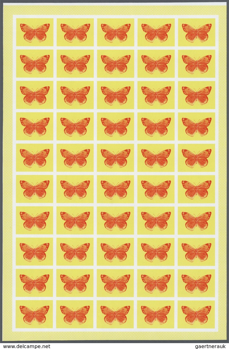 25803 Thematik: Tiere-Schmetterlinge / Animals-butterflies: 1980, Iraq. Progressive Proofs Set Of Sheets F - Papillons