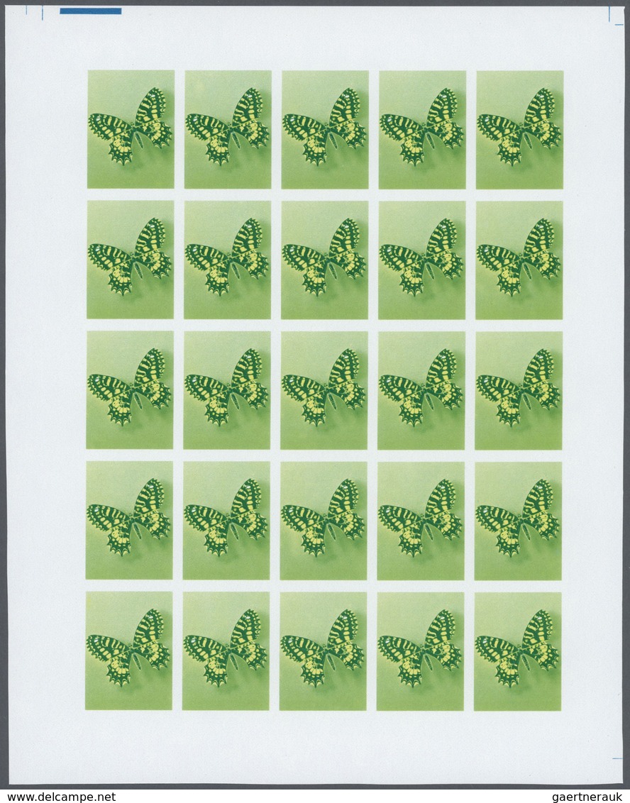 25805 Thematik: Tiere-Schmetterlinge / Animals-butterflies: 1981, Morocco. Progressive Proofs Set Of Sheet - Papillons