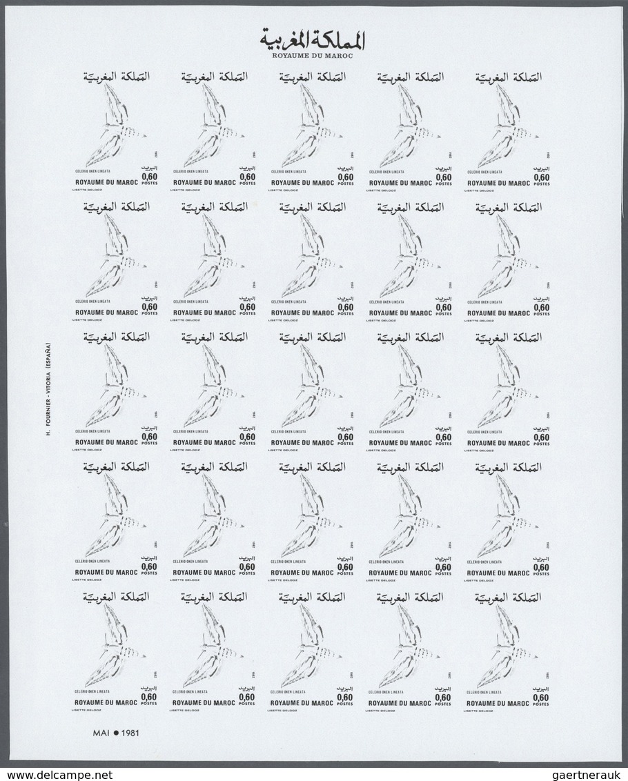 25806 Thematik: Tiere-Schmetterlinge / Animals-butterflies: 1982, Morocco. Progressive Proofs Set Of Sheet - Papillons