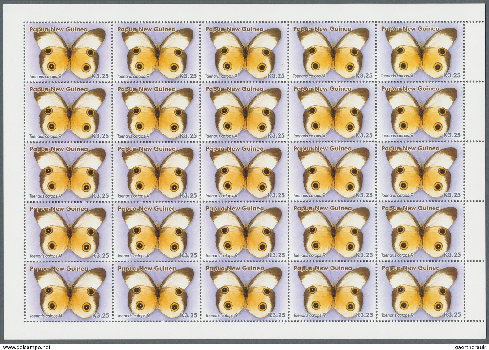 25812 Thematik: Tiere-Schmetterlinge / Animals-butterflies: 2006, Papua New Guinea. Lot Of 5,000 Stamps "3 - Farfalle