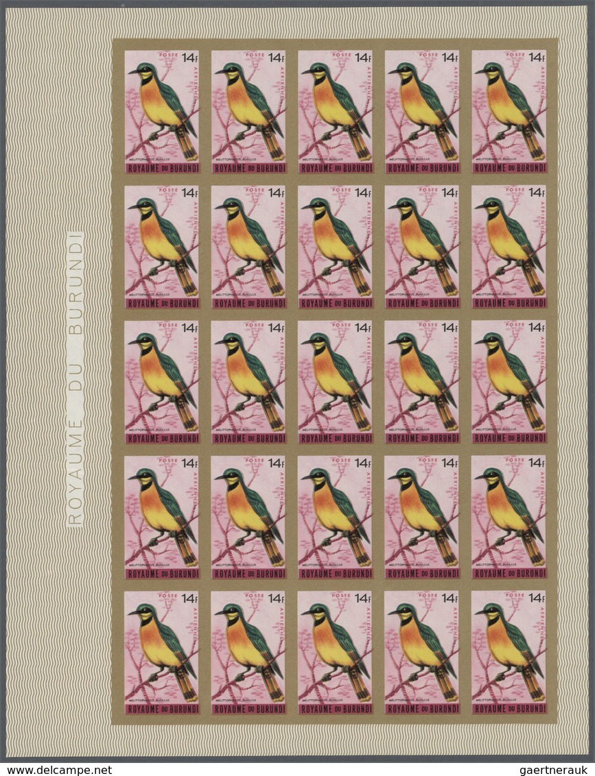 25823 Thematik: Tiere-Vögel / Animals-birds: 1965 (June 10), Burundi. Lot Of 2 IMPERFORATED Sheets Of 25 S - Sonstige & Ohne Zuordnung