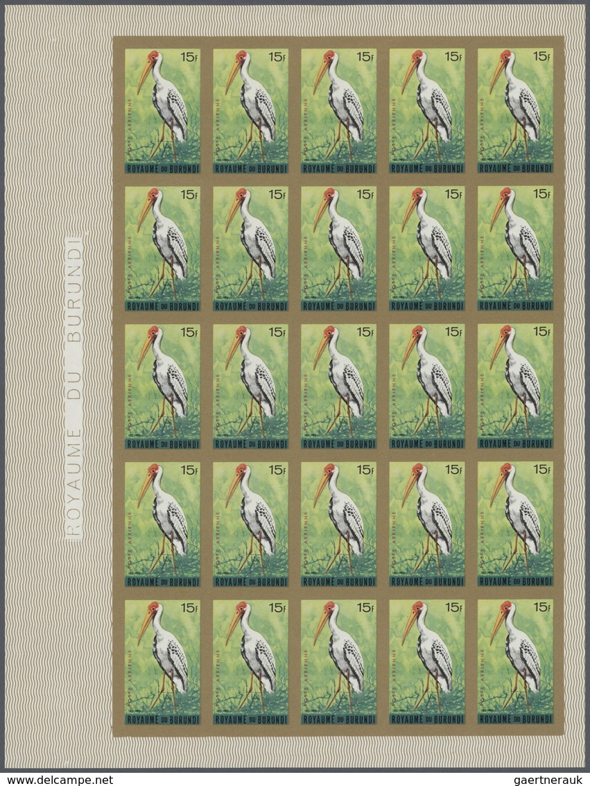 25824 Thematik: Tiere-Vögel / Animals-birds: 1965 (June 10), Burundi. Lot Of 2 IMPERFORATED Sheets Of 25 S - Autres & Non Classés