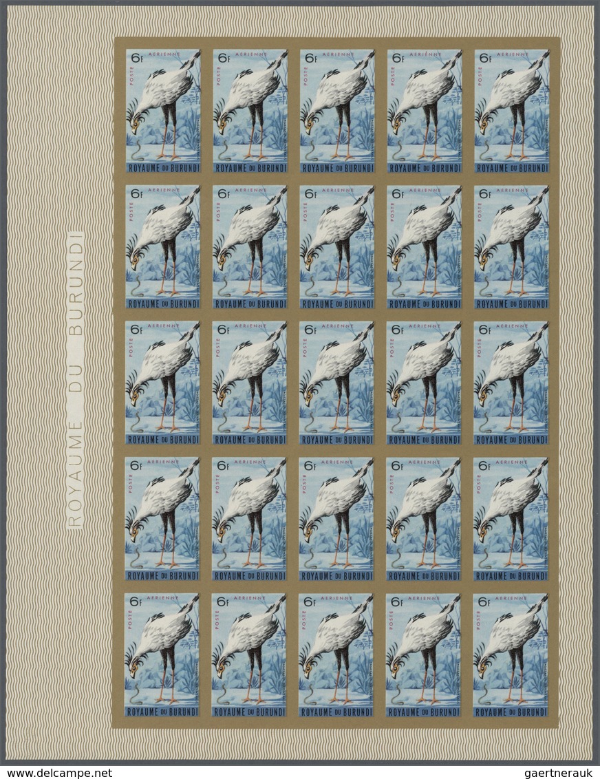 25825 Thematik: Tiere-Vögel / Animals-birds: 1965 (June 10), Burundi. Lot Of 2 IMPERFORATED Sheets Of 25 S - Autres & Non Classés