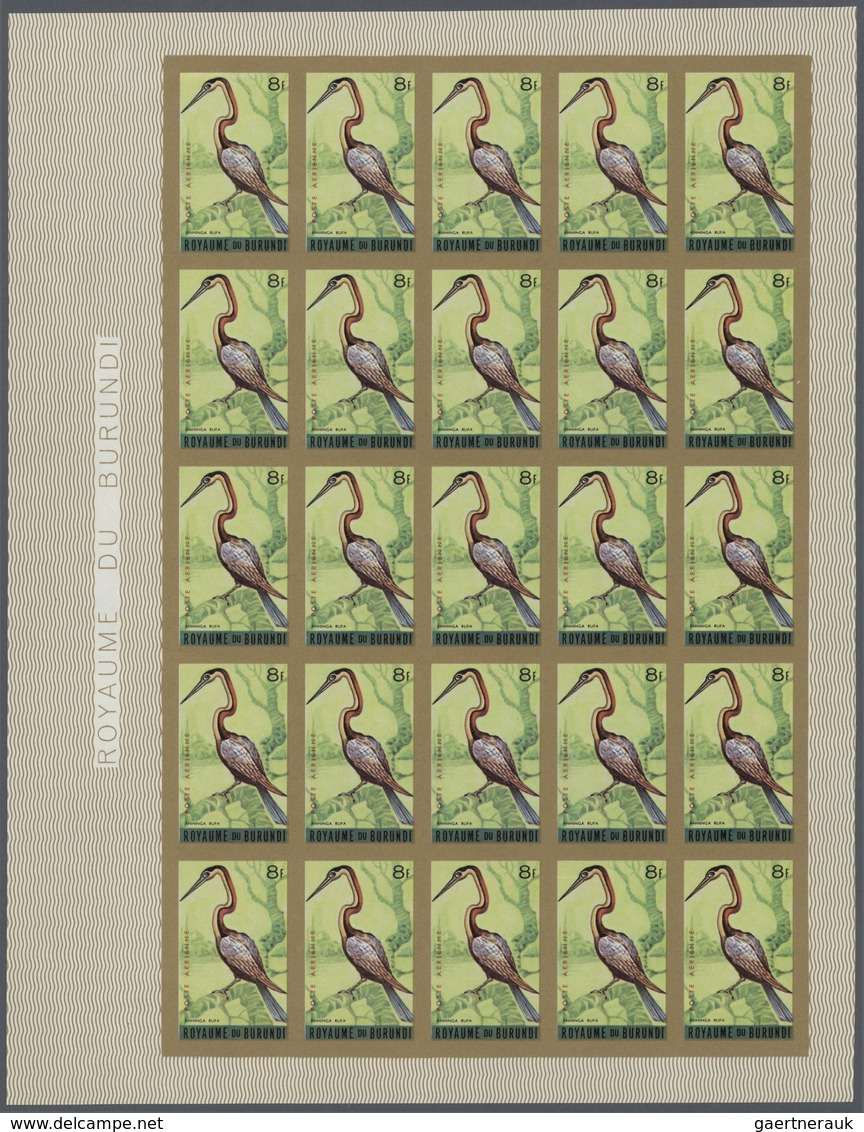 25826 Thematik: Tiere-Vögel / Animals-birds: 1965 (June 10), Burundi. Lot Of 2 IMPERFORATED Sheets Of 25 S - Autres & Non Classés