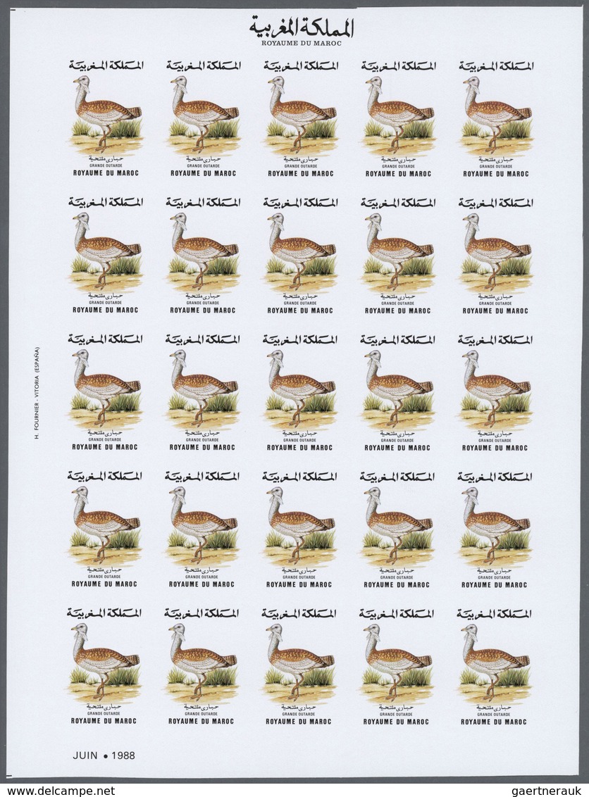 25835 Thematik: Tiere-Vögel / animals-birds: 1988, Morocco. Progressive proofs set of sheets for the issue