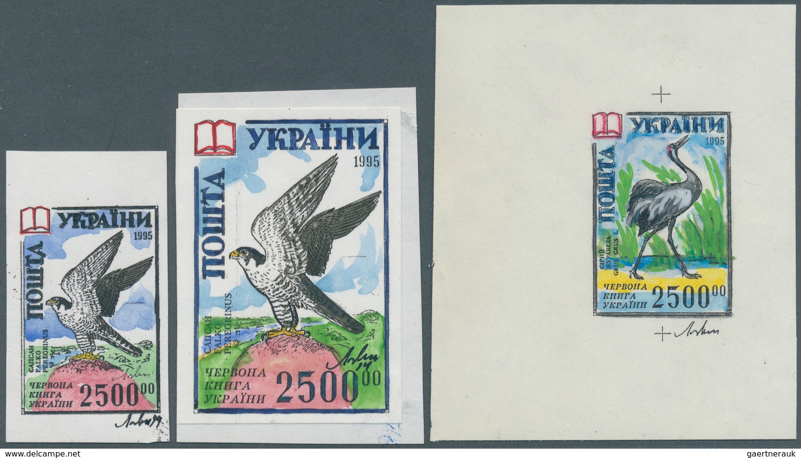 25838 Thematik: Tiere-Vögel / Animals-birds: 1995, Ukraine, Endangered Birds Peregrine And Grus, Assembly - Autres & Non Classés