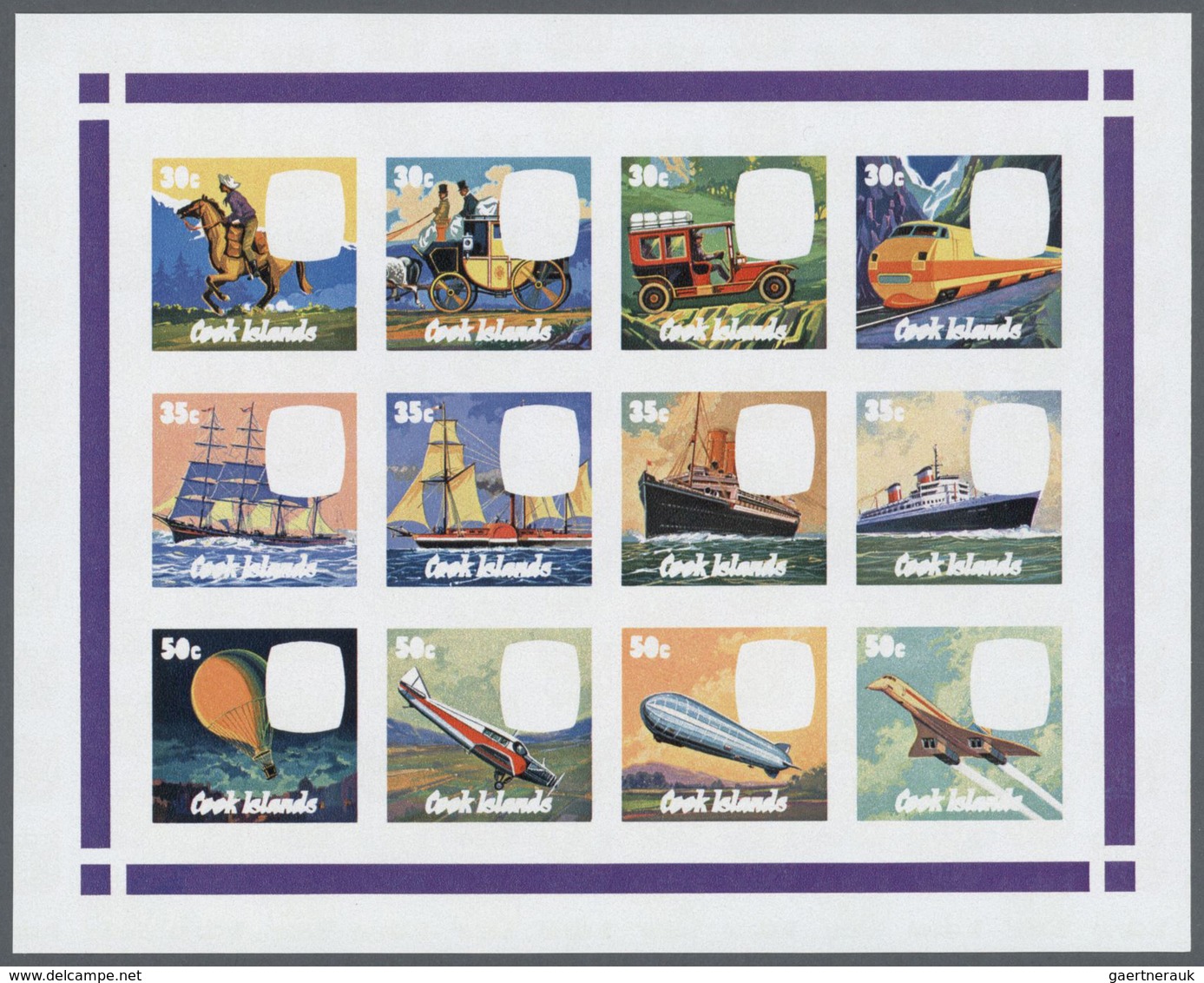 25871 Thematik: Verkehr / Traffic: 1979, Cook Islands. Progressive Proofs For The Souvenir Sheet Of The Is - Autres & Non Classés