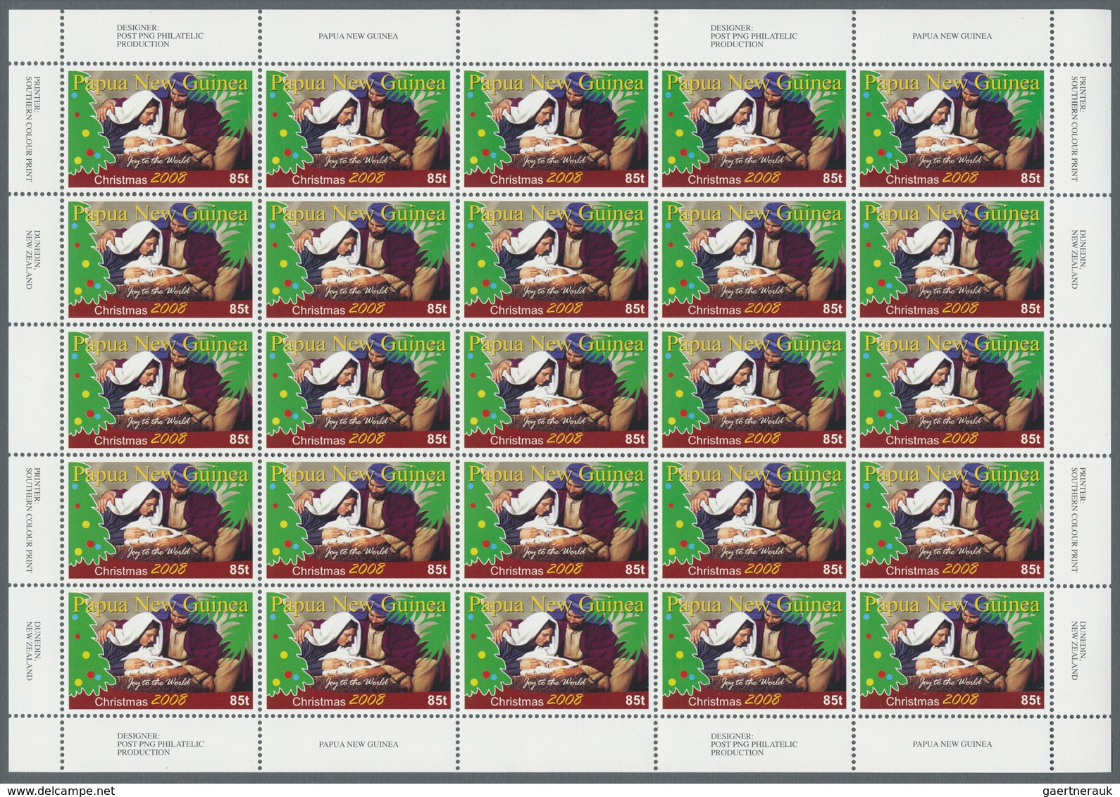 25900 Thematik: Weihnachten / Christmas: 2008, Papua New Guinea. Lot With 2,500 Complete Sets CHRISTMAS 20 - Noël