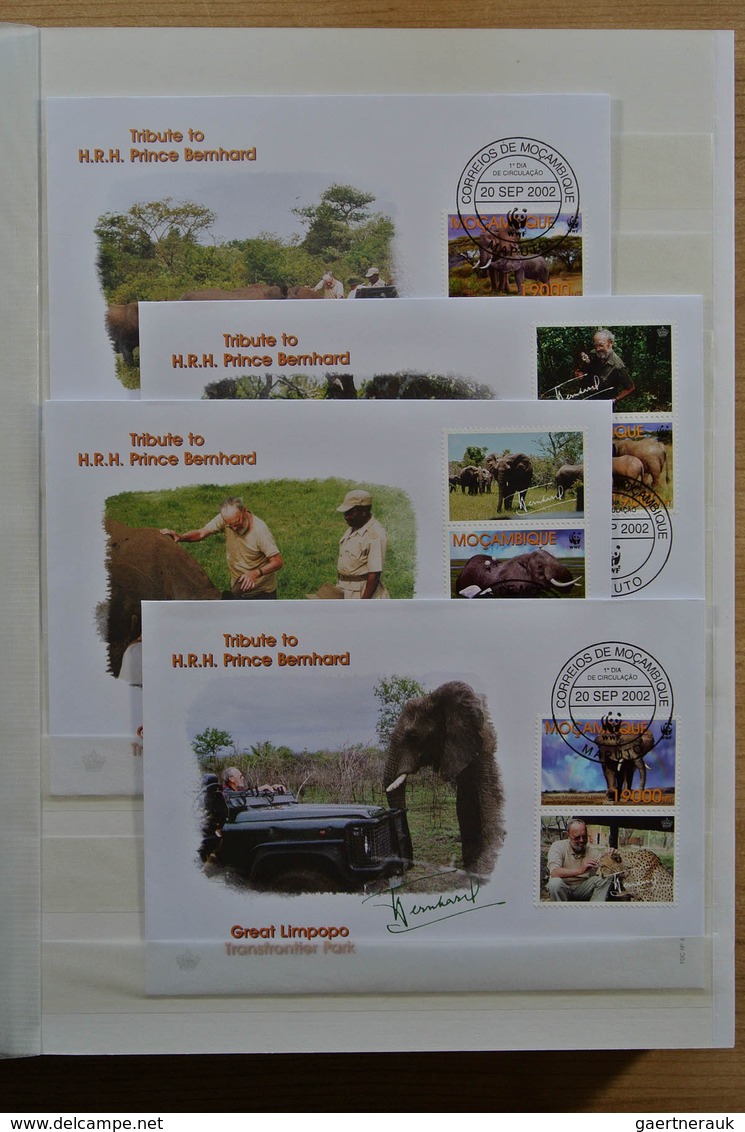 25901 Thematik: WWF: Stockbook with MNH sets and FDC's with WorldWildlifeFund stamps.