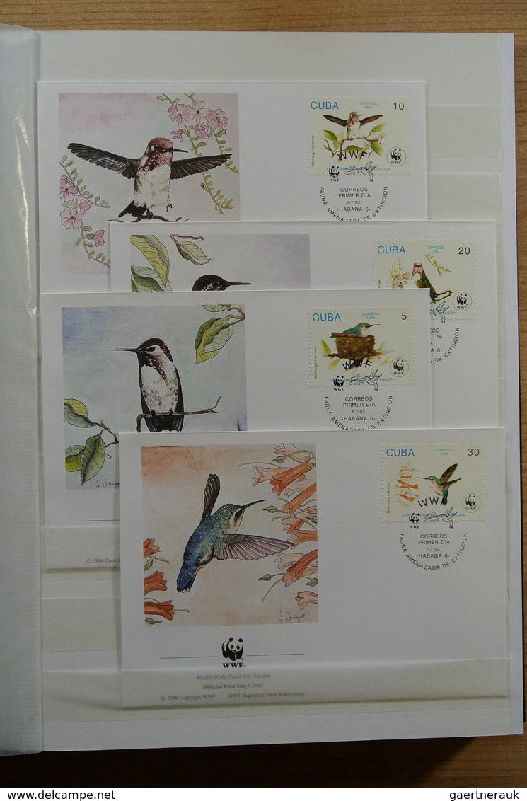 25901 Thematik: WWF: Stockbook with MNH sets and FDC's with WorldWildlifeFund stamps.