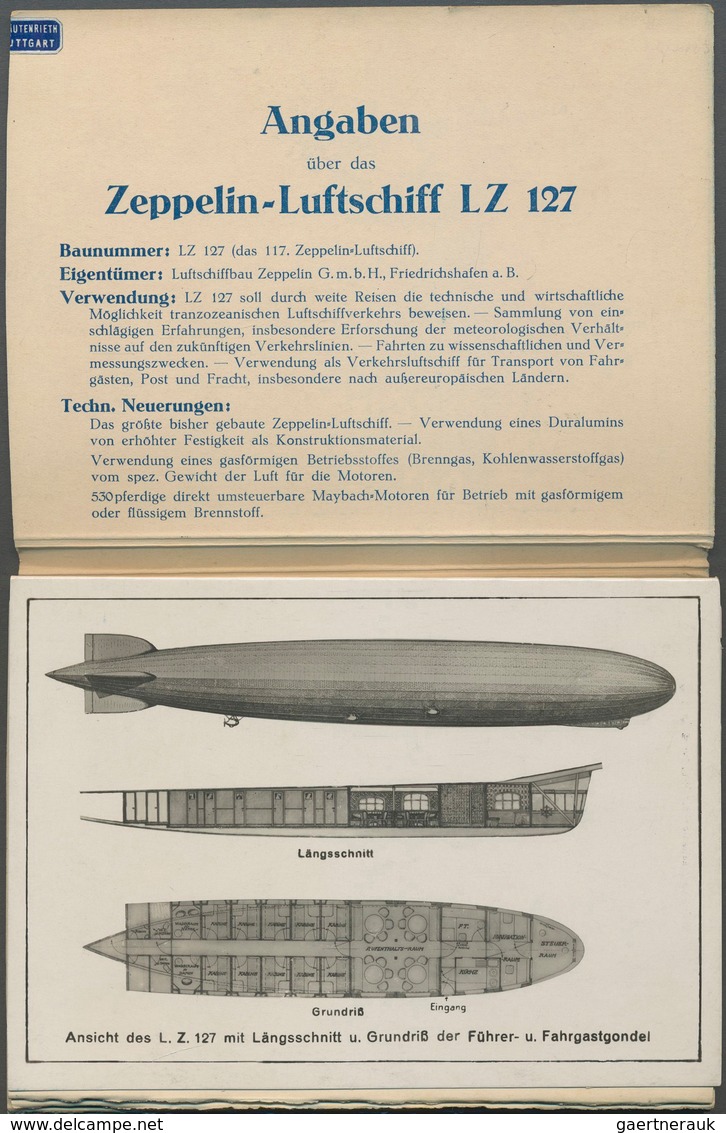 25906 Thematik: Zeppelin / Zeppelin: 1930 (ca), German Empire. Fanfolded Picture Postcards Book Containing - Zeppelins