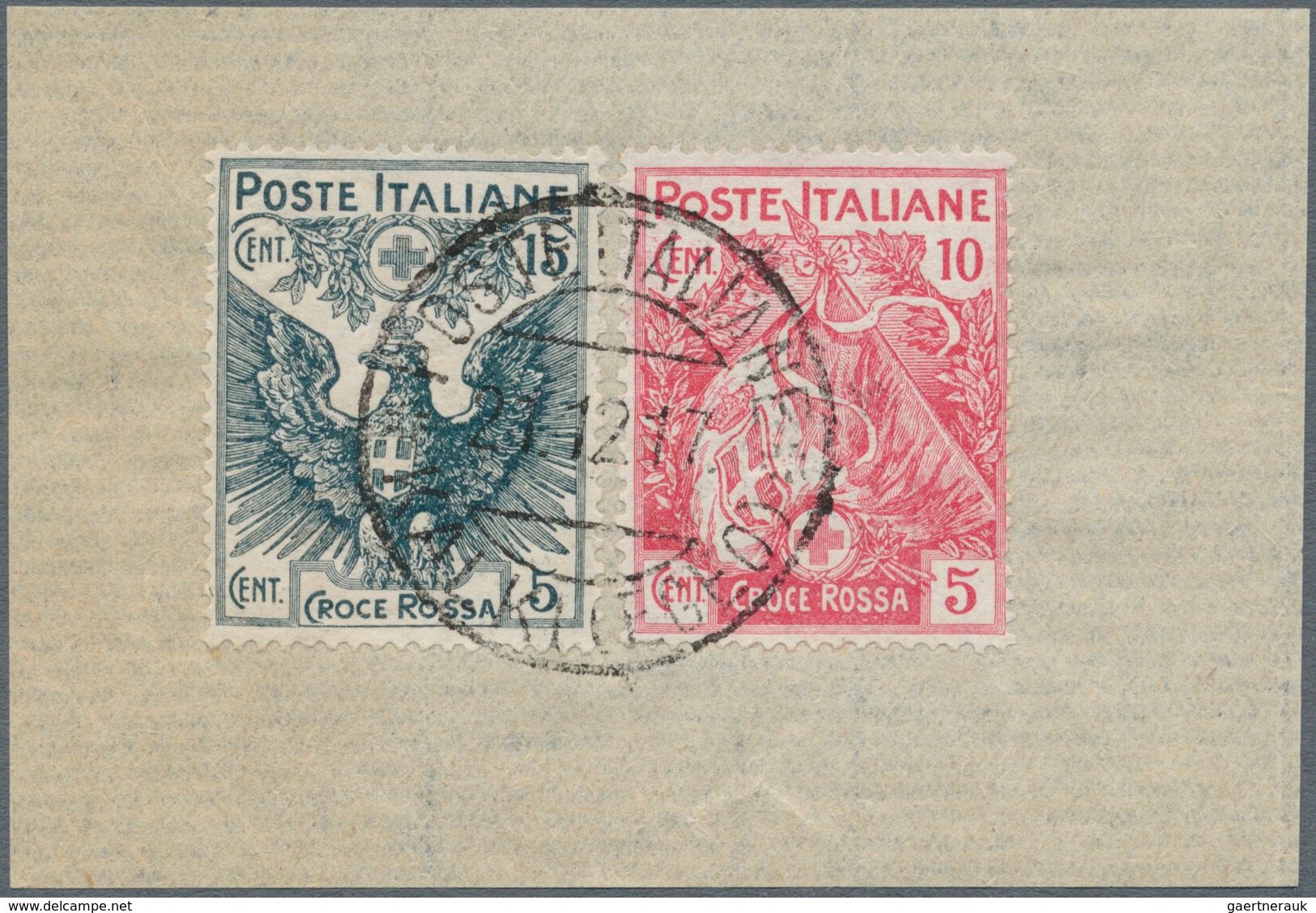 26001 Ägäische Inseln: 1917/1928, Italy Used In The Aegean, Lot Of Six Pieces And One Cover With Italian F - Egée